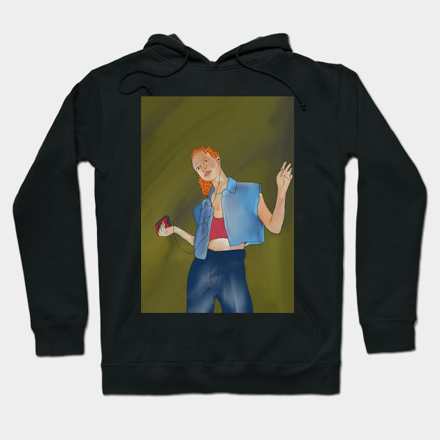 90s Dancing Girl Hoodie by Colzo Art